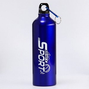 Фляжка-бутылка для воды "Мастер К.", 750 мл, 24.5  х 7 см, синяя
