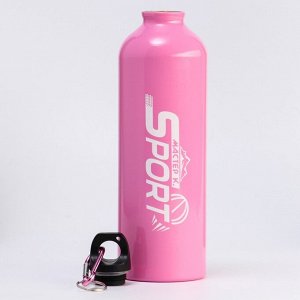 Фляжка-бутылка для воды "Мастер К.", 750 мл, 24.5  х 7 см, розовая