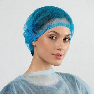 White line Шапочка-клип для косметологических процедур, голубой, спанбонд, 50 шт.