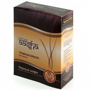 Aasha Herbals Травяная краска для волос на основе индийской хны, чёрный кофе
