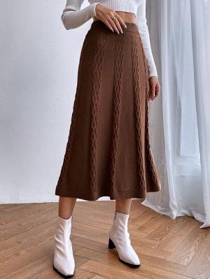 Вязаная юбка с высокой талией текстурированный