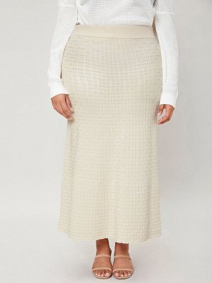 Однотонная вязаная юбка с текстурой размера плюс