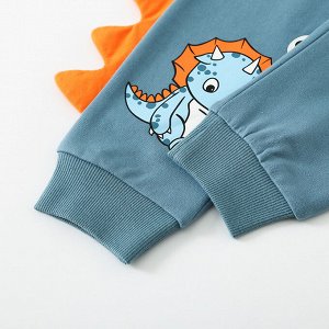 Штаны для мальчика спортивные, голубые с принтом и декором