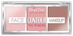ALVIN D&#039;OR FC-12 Палетка для лица 3 в 1 контуринг+хайлайтер+румяна TRIO PALETTE 9,6г. (тон 01 light)