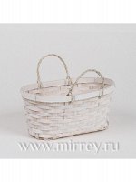 Корзина плетеная бамбук 26 х13 х 11 см цвет белый