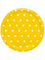 Тарелка бумага Горошек набор 6 шт 23 см цвет желтый