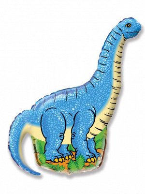 Фольга шар Динозавр Диплодок голубой 35"/89 см 1 шт Испания