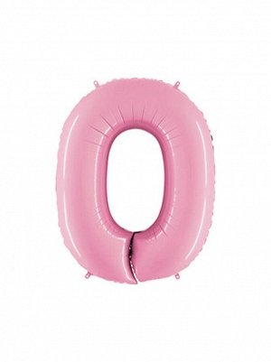 Фольга шар Цифра 0 40"/100 см пастель Pink GRABO Италия