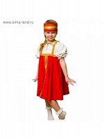 Костюм Хоровод рубаха, сарафан, повязка на голову 3-5 лет, 104-116 см