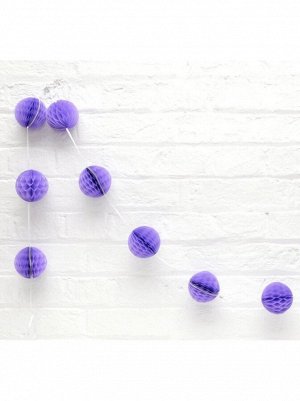 Гирлянда Шар соты 1,5 м 8 шаров 8 см цвет фиолетовый