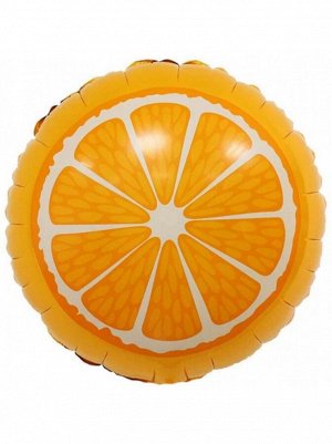 Фольга шар круг Апельсин оранжевый 18"/46 см Китай