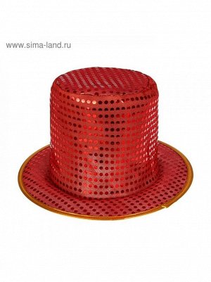 Шляпа Цилиндр карнавальная цвет красный