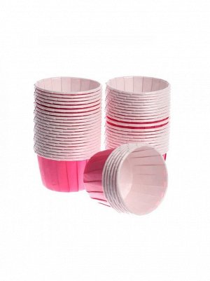 Тарталетка бумага для кексов 50 шт цвет розовый