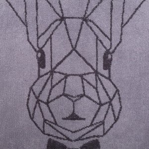 Полотенце махровое MISTER RABBIT, размер 50х90см, цвет серый, 360гр/м, 100% хлопок