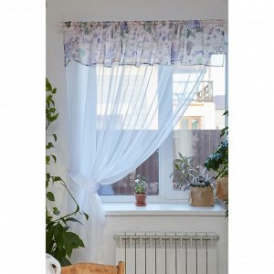 ЭТЕЛЬ Тюль с подхватом и ламбрекеном «Магия прованса», 250x200 см, 100% п/э, вуаль