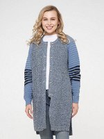 Жакет (кардиган) женский 202-1621   18-4020/005/9500 св.деним/черный-молоко/черный