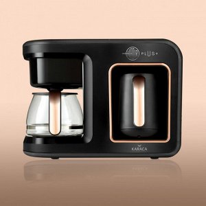 Кофемашина Karaca Hat_r Plus 2 в 1 из черной меди