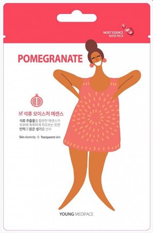 250191 "Young Mediface (Pomegranate)" Тканевая маска-салфетка для лица с эффектом лифтинга с экстрактом граната 25мл 1/600