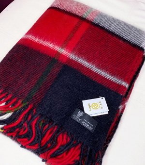 Плед шерстяной с кистями из 100% новозеландской шерсти Эдинбург 140*205 см