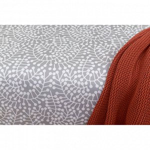 Комплект постельного белья серого цвета с принтом Спелая смородина из коллекции Scandinavian touch, 150х200 см