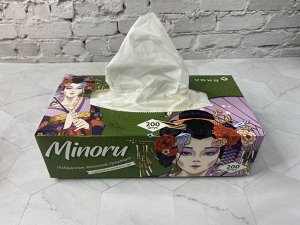 НОВИНКА ! Бумажные салфетки YOKO Minoru Зеленый чай 200шт 2-х слойные коробка