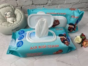 Влажные салфетки HANAKO 60шт для всей семьи