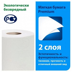 Tork, Туалетная бумага в стандартных рулончиках 2 сл, мягкая, длина 23 метра, 8 шт в упаковке, Торк