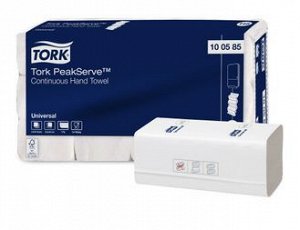 Tork, Полотенца бумажные 1сл белые PeakServe 22,5*20см 1/410л, 12 шт в упаковке, Торк