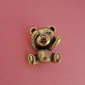 Брошь "Медведь", цвет золотистый, арт. 411.501