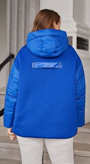 Женский демисезонный УЛЬТРА ЛЕГКИЙ пуховик over-size с капюшоном, цвет УЛЬТРАМАРИН