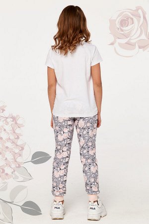 Натали Брюки д/дев Juno SS21GJ550 Romantic Roses розы