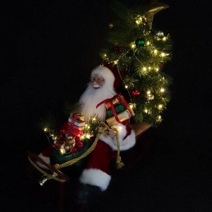 Новогодняя светящаяся декорация "Дед Мороз на санях", 47 х 58 см