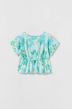 Printed pleated топ