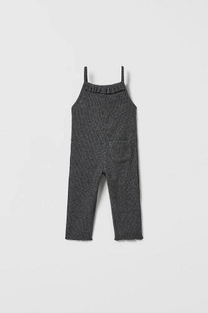 Soft-touch knit dungarees