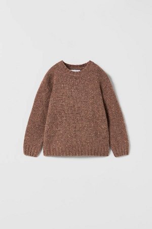 Thick gauge wool blend knit knop yarn свитер