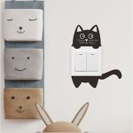 Наклейка на выключатель чёрная &quot;Чёрный котик&quot; 15х15 см
