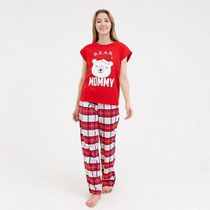 Пижама новогодняя женская KAFTAN "Bear", цвет красный