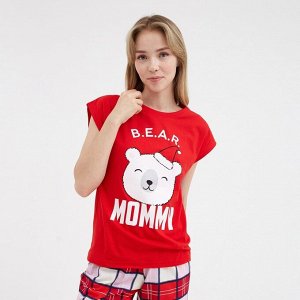 Пижама новогодняя женская KAFTAN "Bear", цвет красный