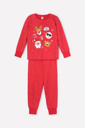 Пижама детская Crockid К 1590 маленький горошек на красном