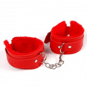 Аксессуар для карнавала- наручники, цвет красный