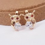 Серьги коллекция &quot;Дубай&quot; покрытие позолота, белый камень, 101205, арт.647.883