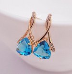 Серьги коллекция &quot;Дубай&quot; покрытие позолота, голубой камень, 131207, арт.647.854