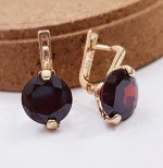 Серьги коллекция &quot;Дубай&quot; покрытие позолота, 1035, красный камень, арт.347.985