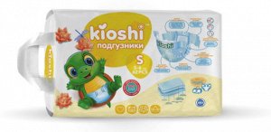 KIOSHI ®️Детские подгузники, размер S (3-6 кг), 62 штуки/упаковка