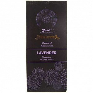 Balaji прямоуг. Благовония Dharma Lavender Лаванда 15 палочек, бл 12 шт.