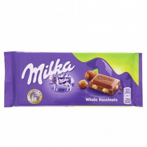 Milka / Милка Шоколадная плитка цельный фундук 100гр