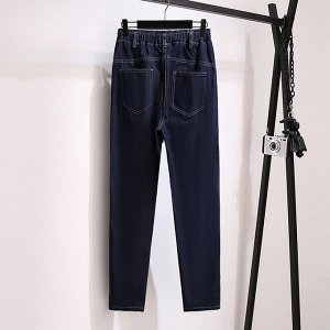 Женские зауженные джинсы, цвет темно-синий