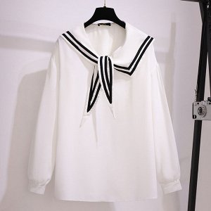 Женская блуза с воротником, цвет белый