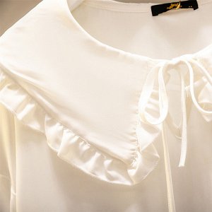 Женская блузка с кукольным воротником, цвет белый