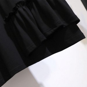 Женская футболка с асимметичной волной, цвет черный
